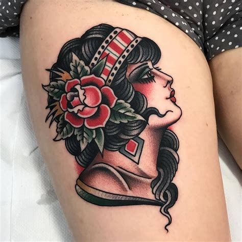 gypsy tattoos for women|american traditional tattoo woman.